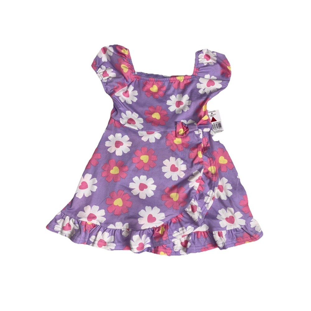 Toddler Girls Purple Flower Sun Dress 3T Summer Spring Floral